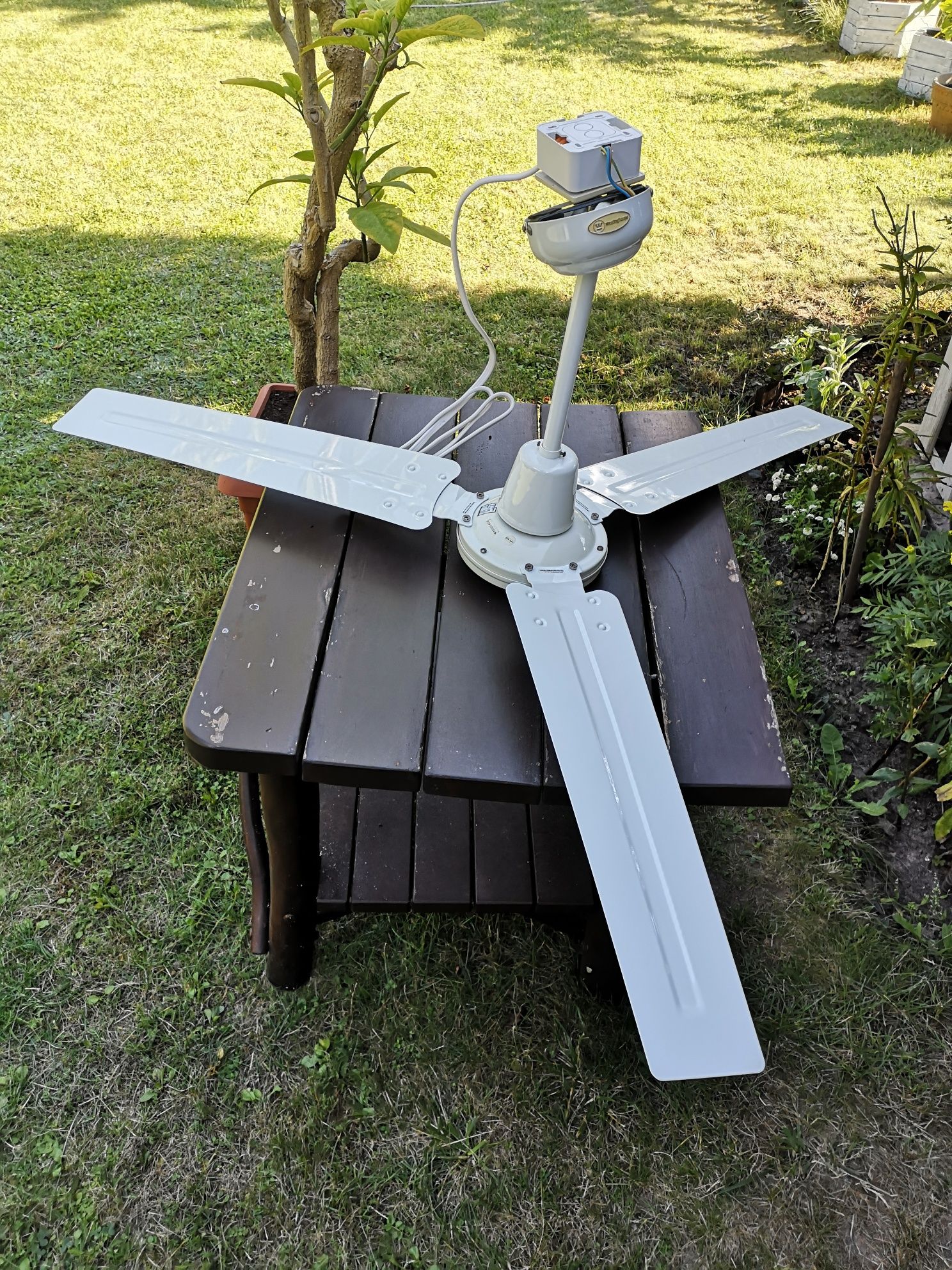Wentylator sufitowy mieszacz wiatrak z regulatorem, biały
