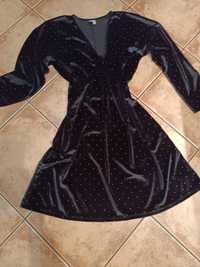 Sukienka czarna welur