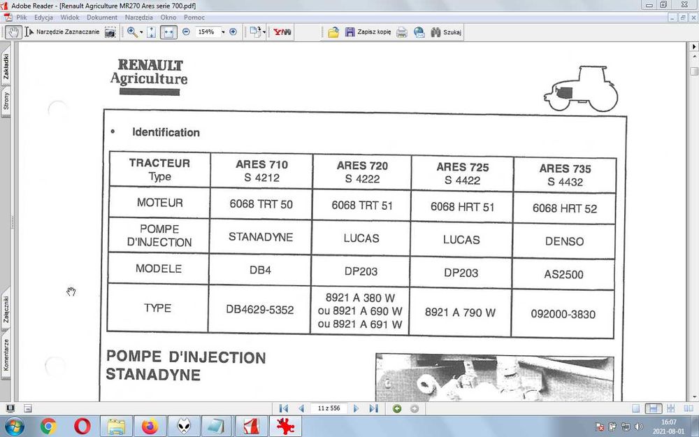 instrukcja napraw Renault Ares 710, 720, 725, 735.