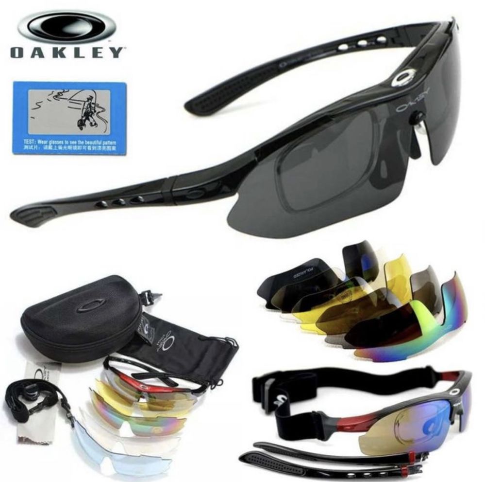 Тактические очки OAKLEY Polarized/Тактичні військові окуляри 5 лінз