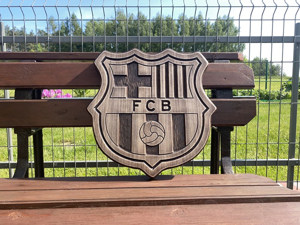 Herb drewniany FC Barcelona