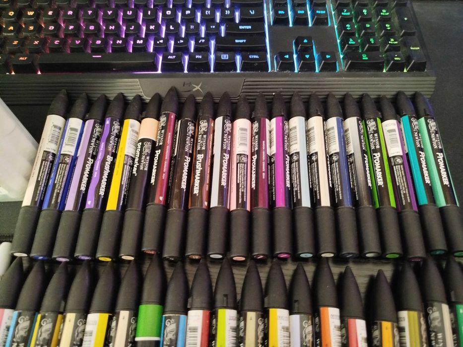 Zestaw pro markerów 77 sztuk (Winsor & Newton, Creadu, Sharpie)
