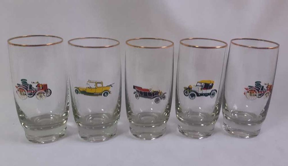 Набор винтажных стаканов Ретро автомобили, Bohemia