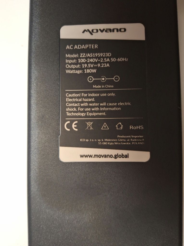 Zasilacz ładowarka do laptopa 180W