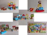 Klocki Lego Duplo - 6 zestawów + wózek dla lalek + torba podróżna