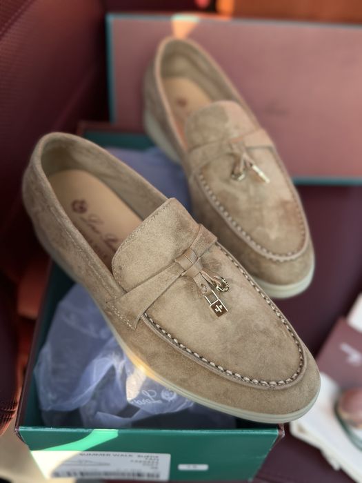 Лофери лоріки туфлі лоро піана loro piana lp замшеві рижі бежеві лофер