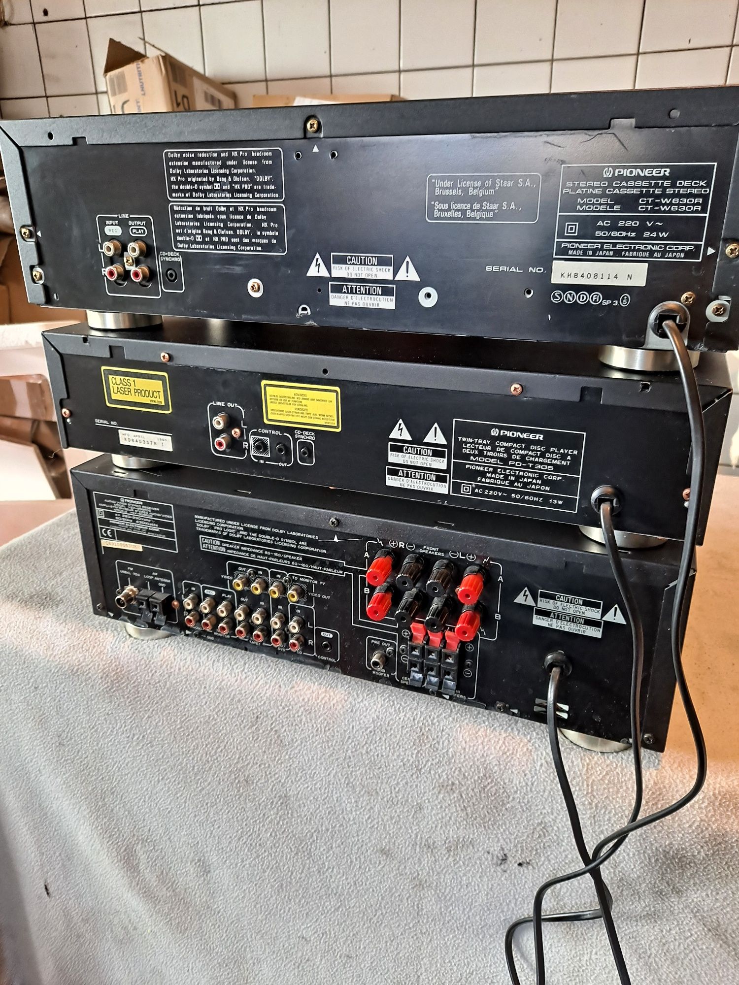 Zestaw audio Pioneer 3 elementy,oryginalny pilot,made in Japan