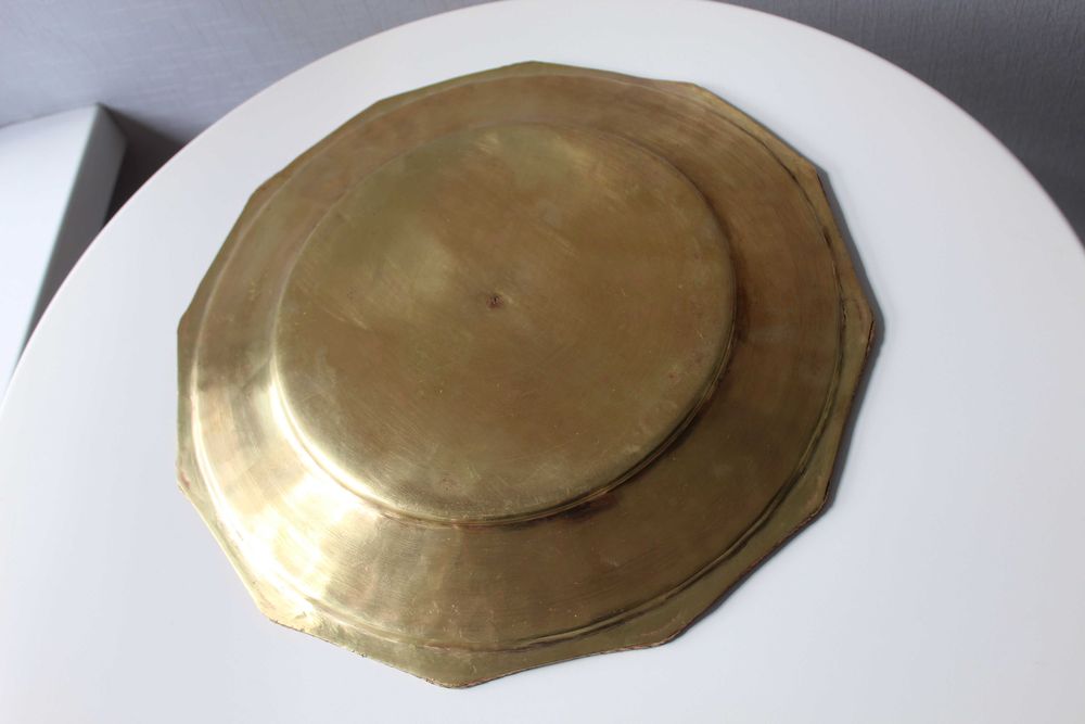 Блюдо, таця, з орнаментом, 32 см, бронза, Німеччина