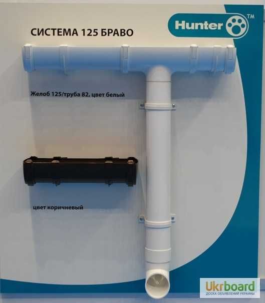 РАСПРОДАЖА ОСТАТКОВ Водосточная система HUNTER d82/125 бел/кор