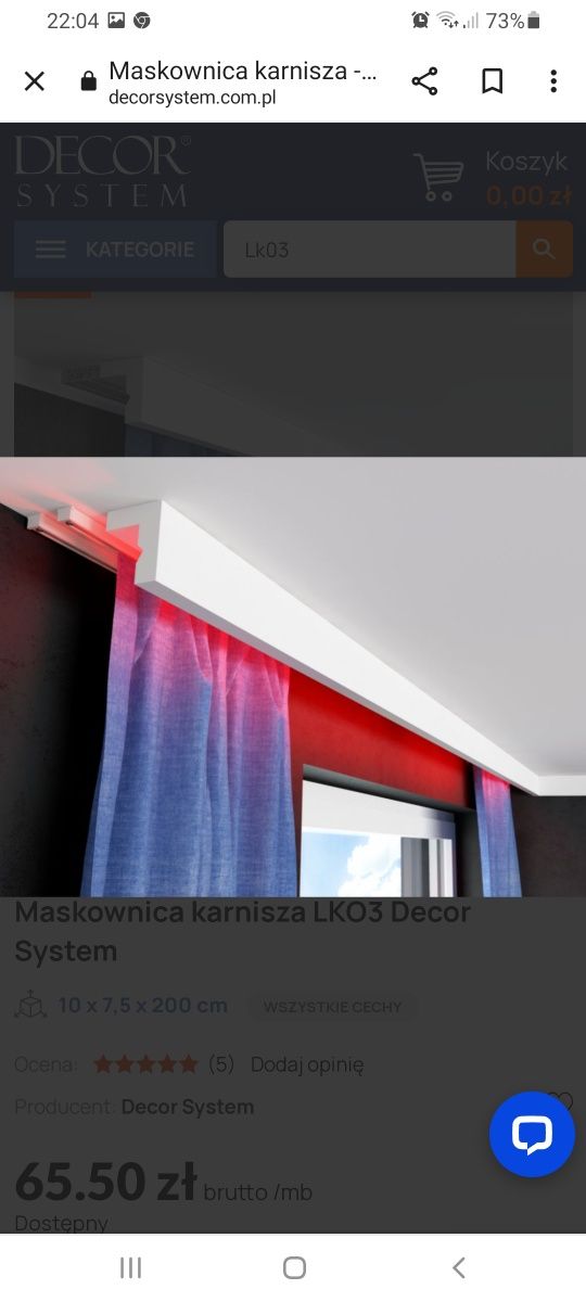 Listwa maskująca  karnisz Decor system