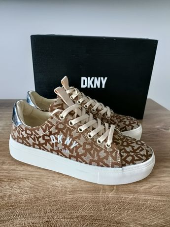 Sneakersy DKNY Cara Lace up logowane monogram EU 37