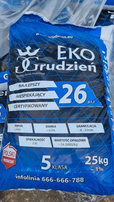 Groszek Grudzień 29MJ 25kg najlepsza jakość HDS winda paleciak elektr