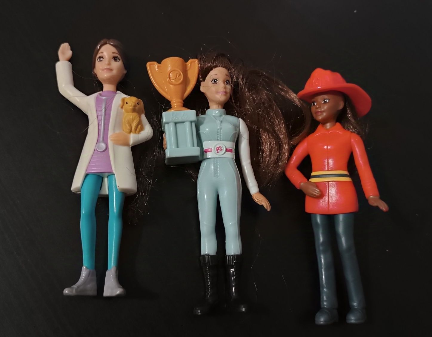 Figuras da MacDonald. Bombeiro, Enfermeira e Barbie. 12 cm