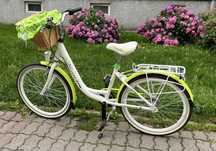 Rower miejski dziewczęcy Kands Vanessa 24” biało-zielony