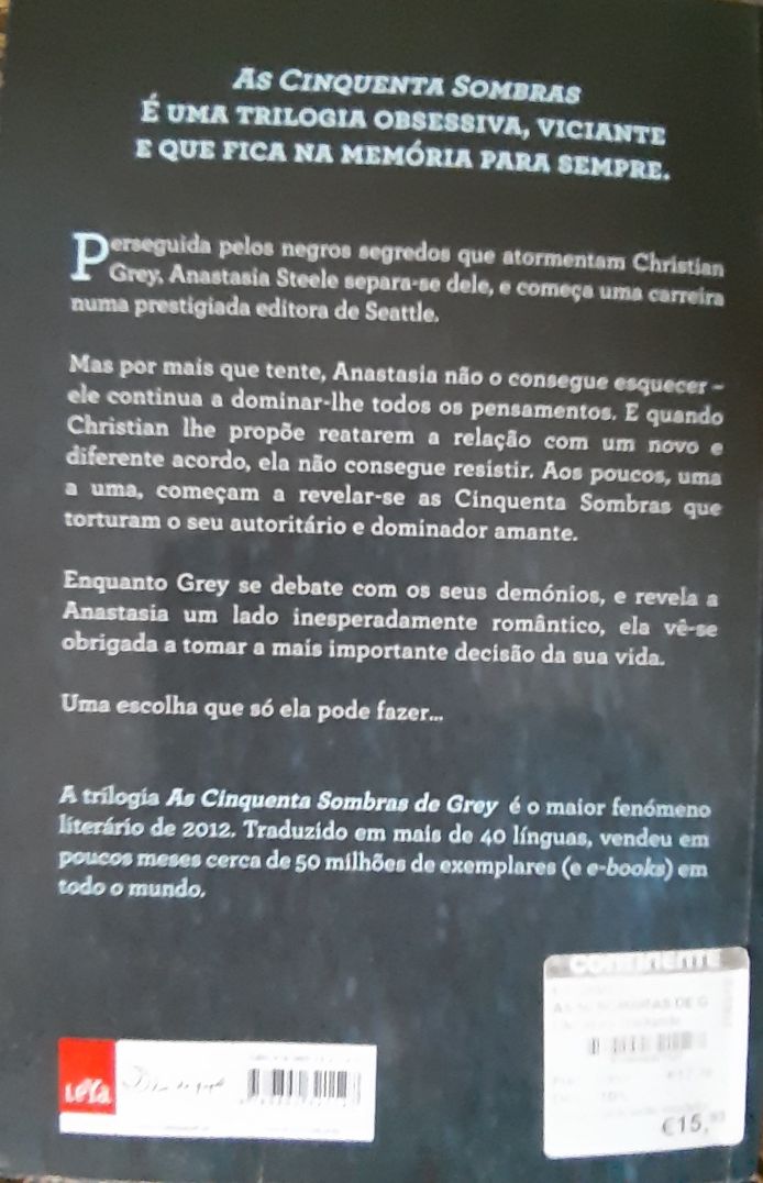 Vendo Livro As Cinquenta Sombras de Grey  Volume II