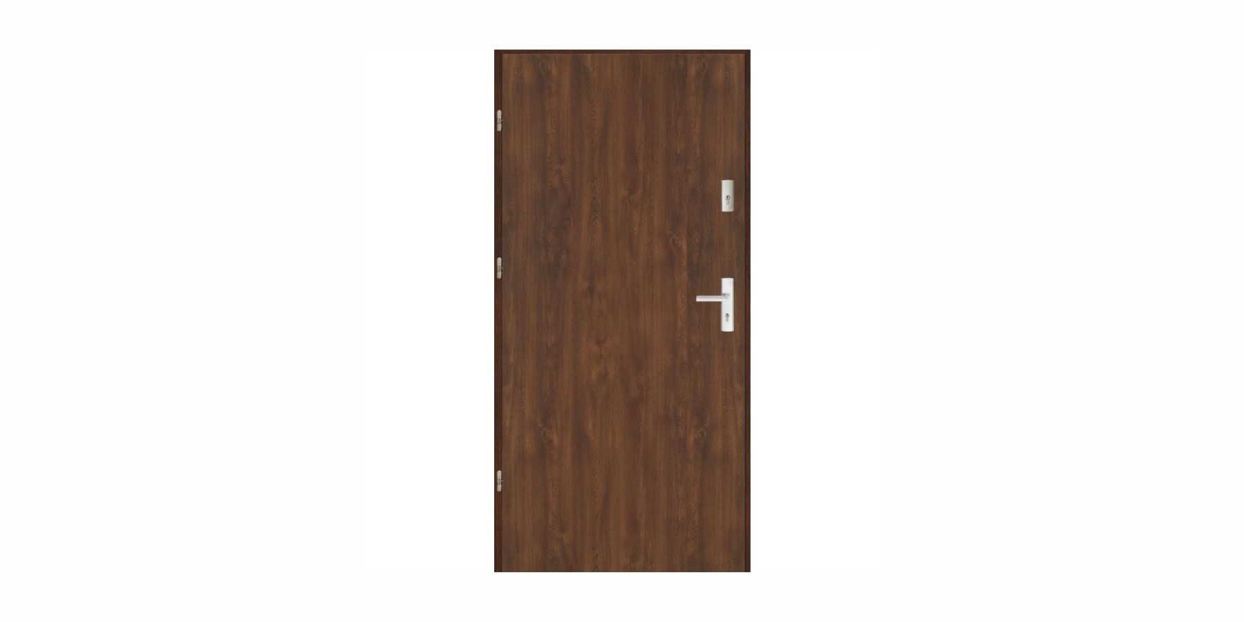 Drzwi OUTLET zewnętrzne LUX Płaskie Lewe 80 Orzech nr324