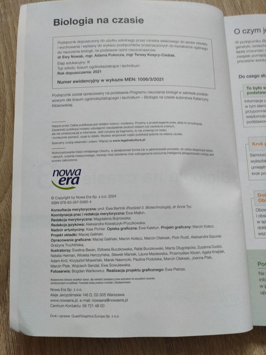 Podręcznik do biologii kl.3 liceum i technikum