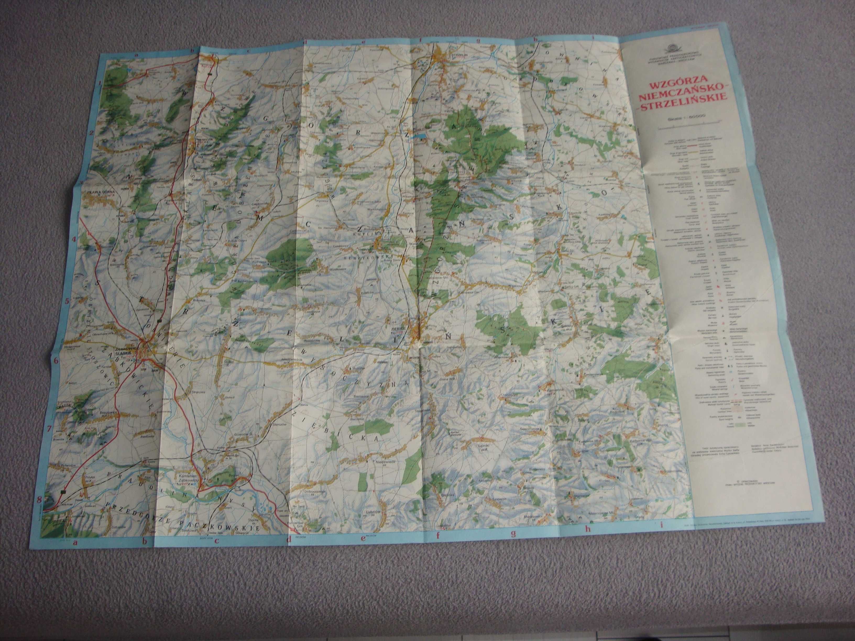 Wzgórza Niemczańsko-Strzelińskie mapa turystyczna