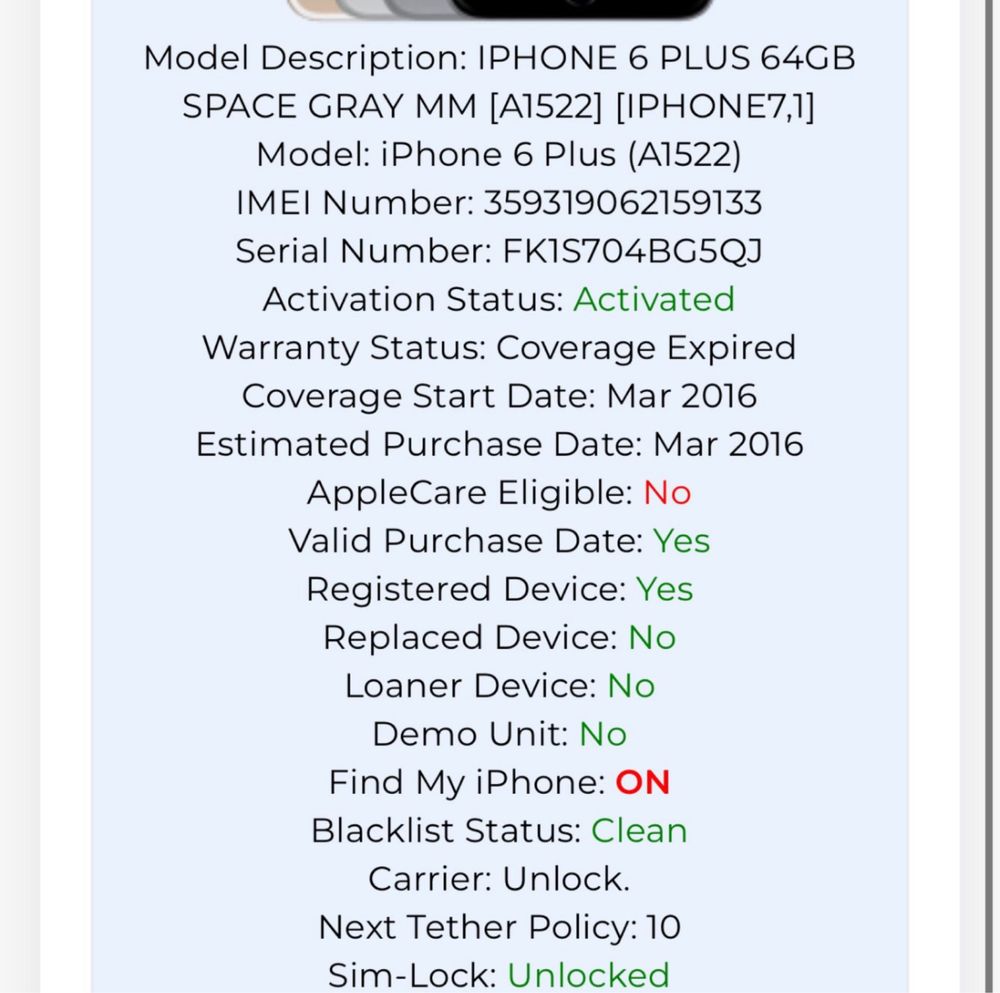 Iphone 6 plus 64gb grey на запчасти