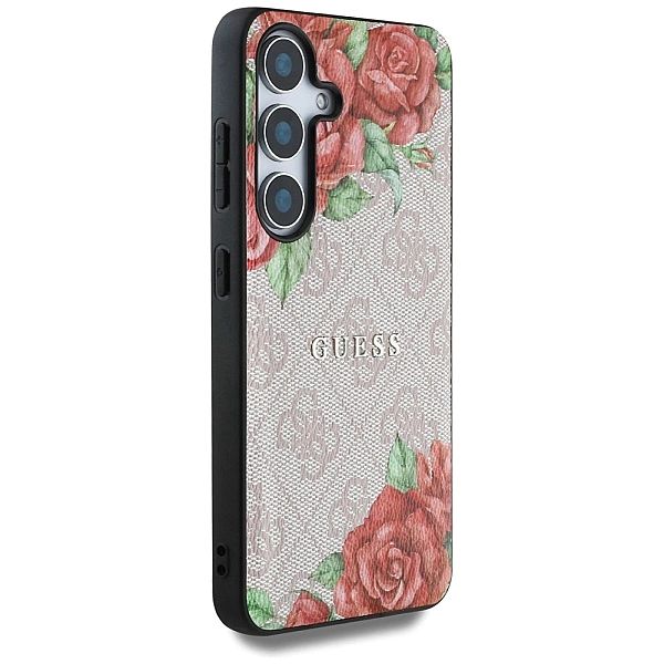 Etui Guess Leather 4G Flowers Print Metal Classic Logo MagSafe na Sams