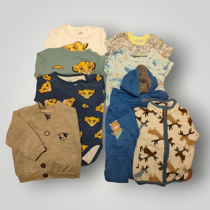 paczka zestaw ubranek niemowlęcych dla chłopca 62-86