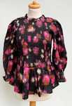 Bluzka Kaffe Wzory XL 42 Kwiaty Czarna Elegancka