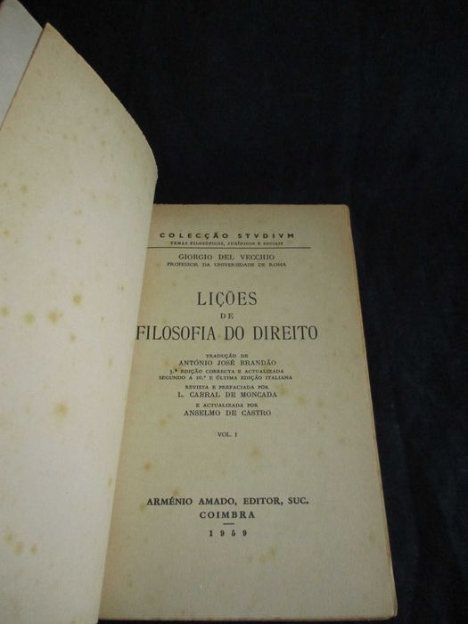 Livro Lições de Filosofia do Direito Prof. Giorgio Del Vecchio