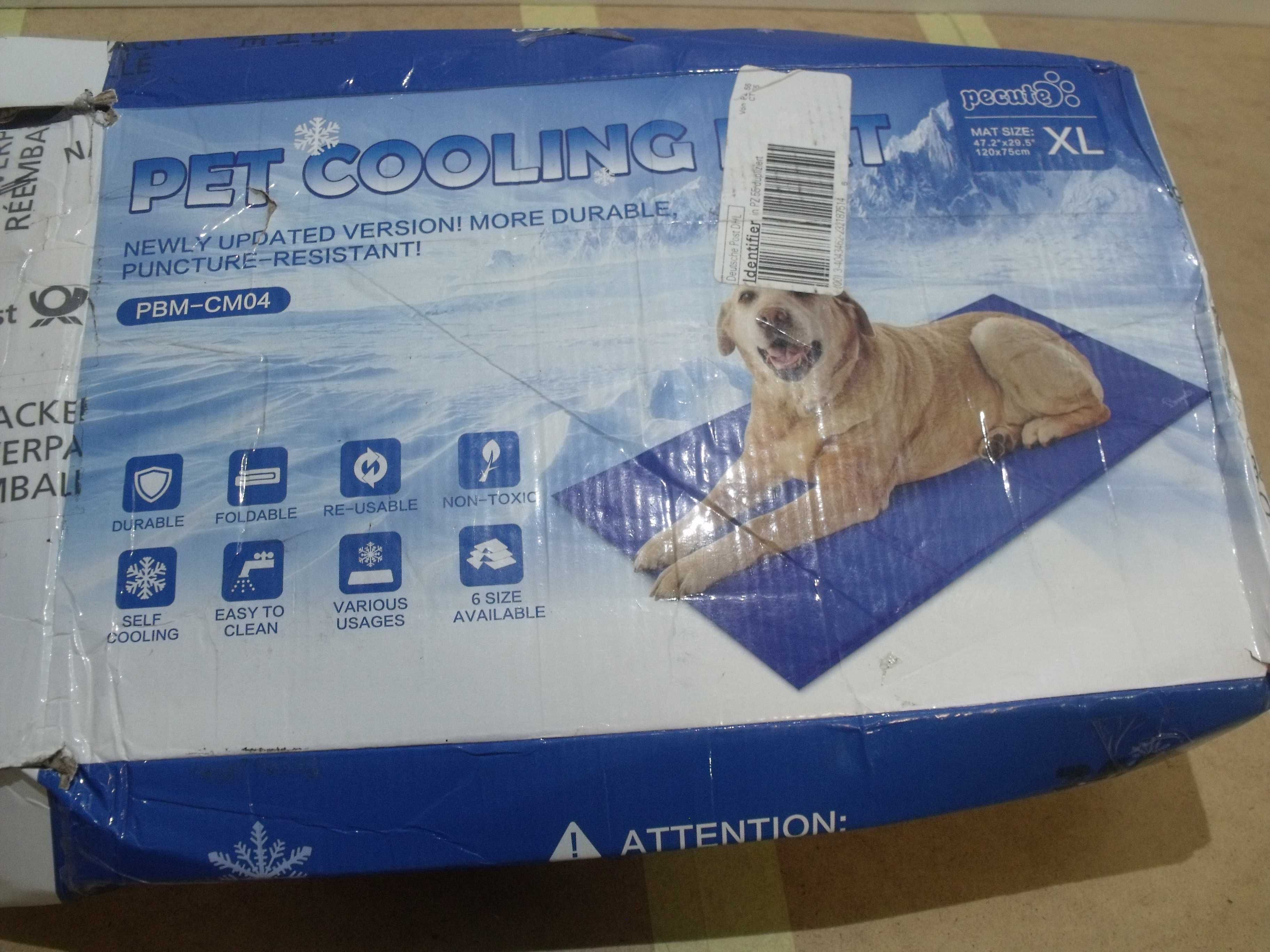 Mata chłodząca dla psów żel aktywowany 120 x 75 cm XL Pecute