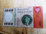Banknot Polska 1000 Zlotych 1965 rok Kopernik Seria H.