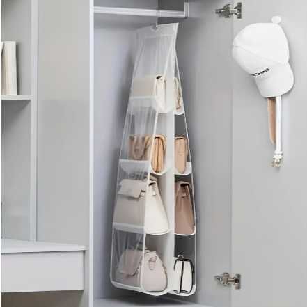 Органайзер для хранения сумок 8 карманов в шкаф