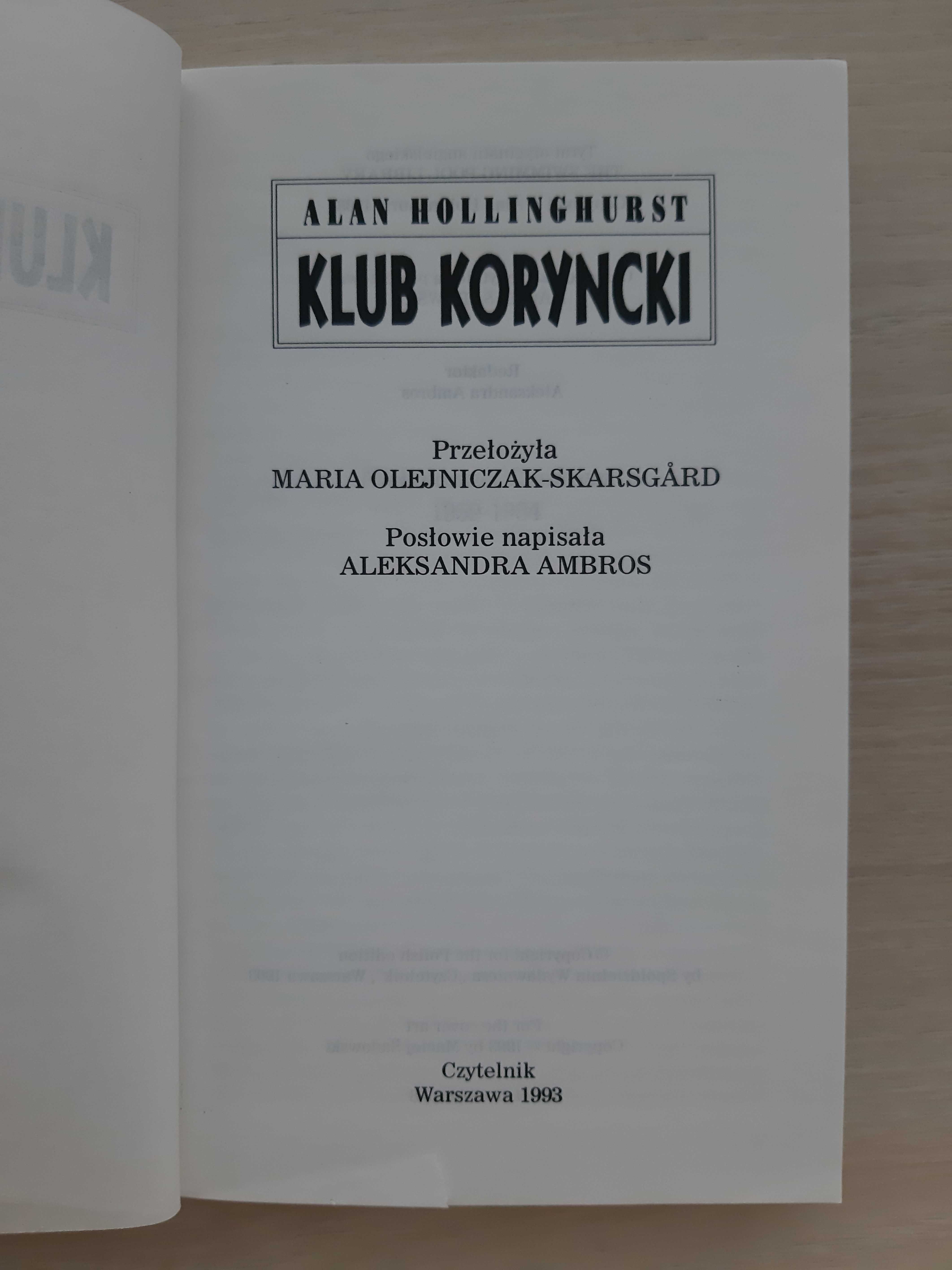 Klub koryncki – Alan Hollinghurst