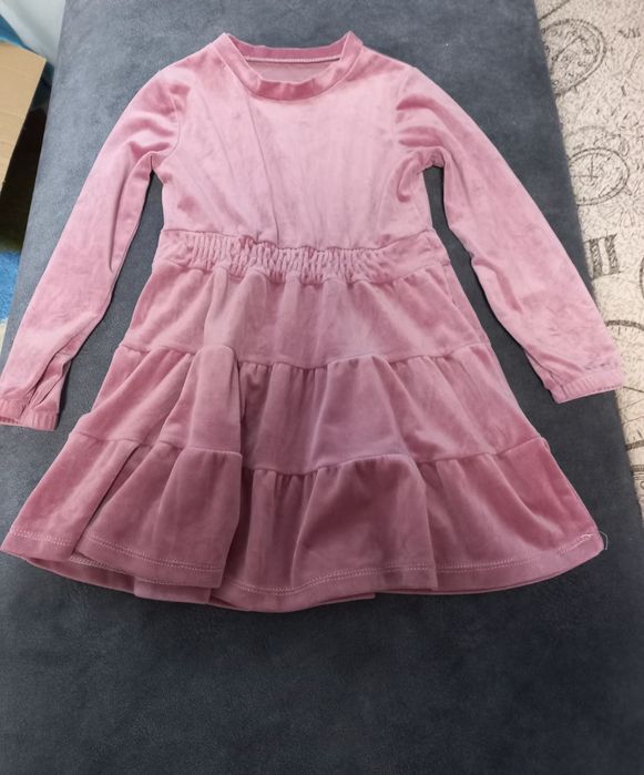 Оксамитова сукня 7р. Рожево-бузкова.