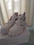Nowe buty botki z klamrami na traktorze jesienne Vintage