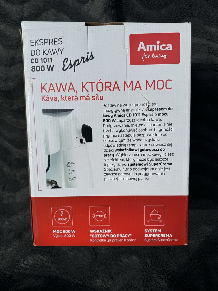 Ekspres kolbowy Amica CD1011, moc 800W