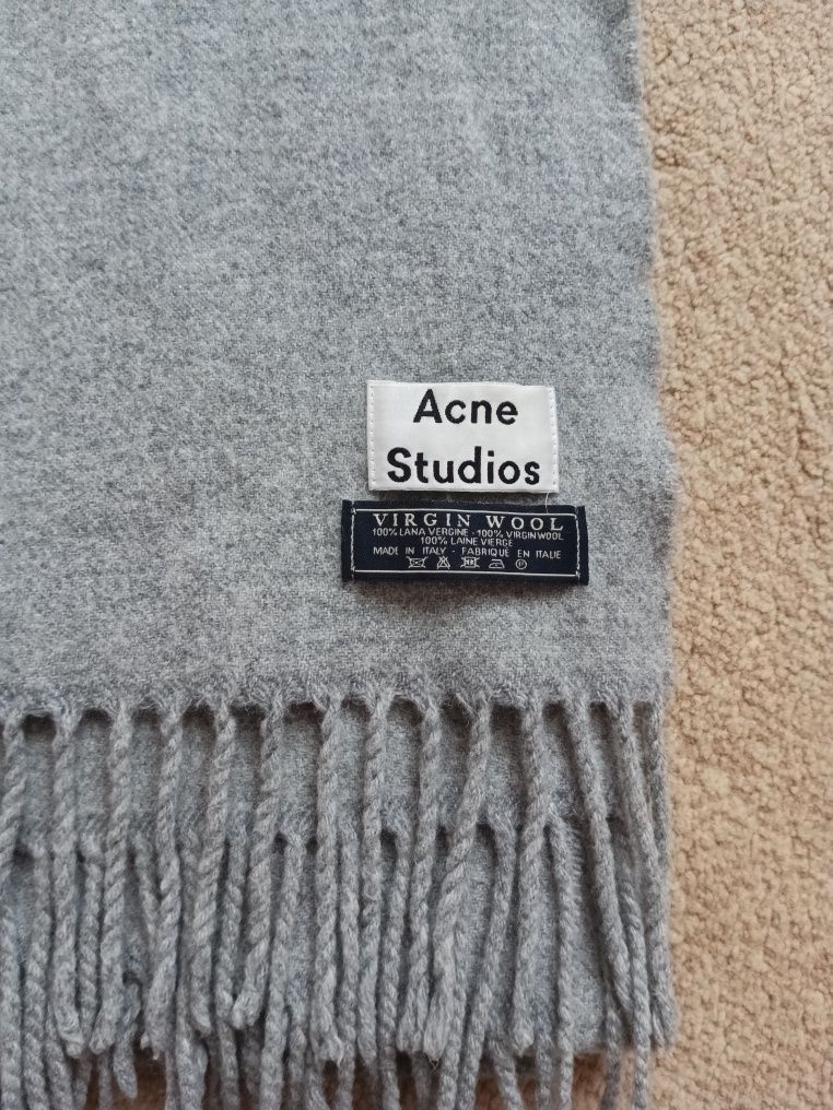 Acne studios 100% Virgine wool duży szal szalik zimowy 190x70 cm