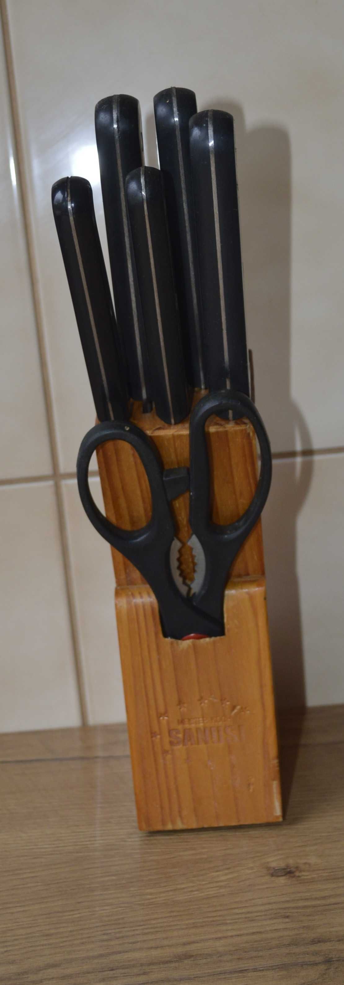 Noże w bloku -Sanusi -5 szt plus nożyczki