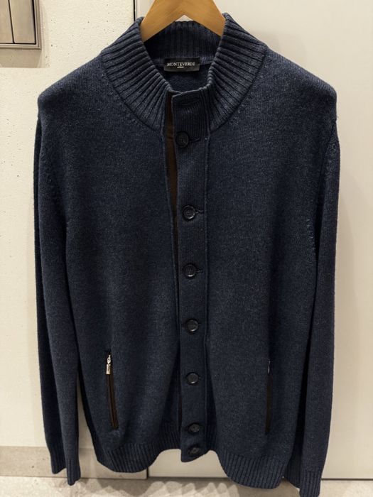 Кардиган чоловічий,MONTEVERDI,синього кольору,р.54