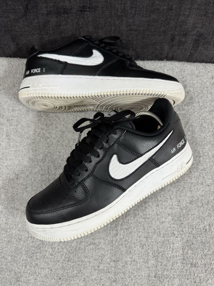 Nike Air Force 1 Low '07 LV8 Cut Out Swoosh AF1 Black White size 42,5