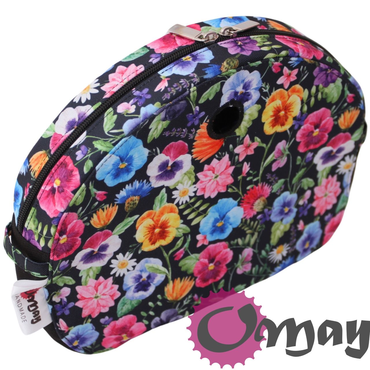 Czarny organizer do OBAG MOON LIGHT bratki 2 kieszenie wkład OMAY