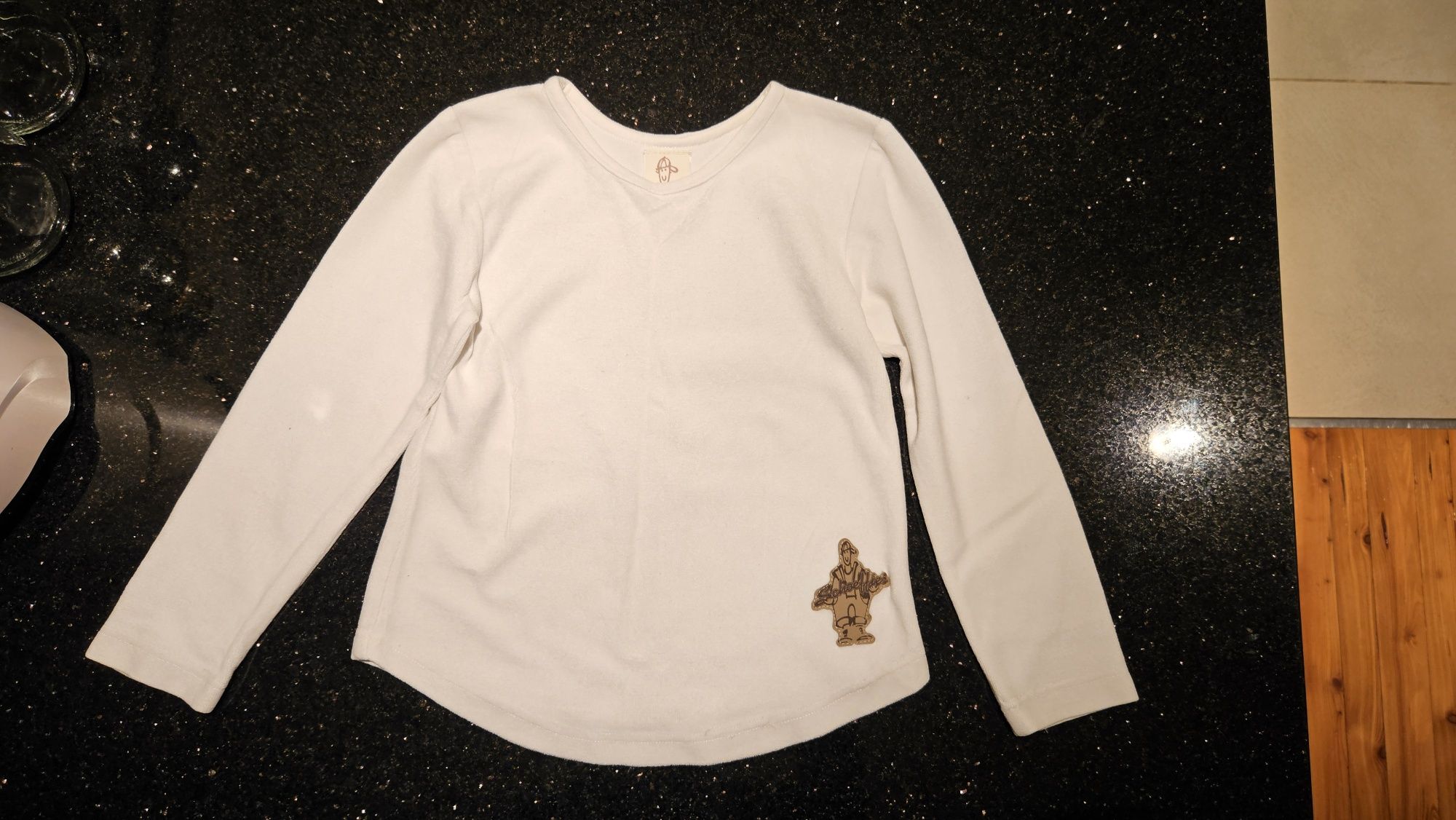 Biała bluzka 128 Schoeffies koszulka bluzeczka