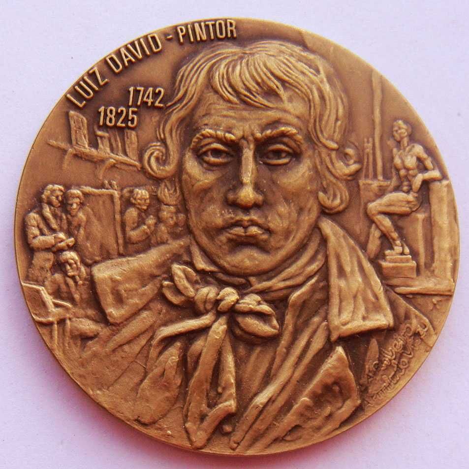 Medalha de Bronze Arte Pintor Jacques-Louis David Coroação de Napoleão