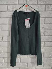 Sweter zielony z brokatem S sinsay