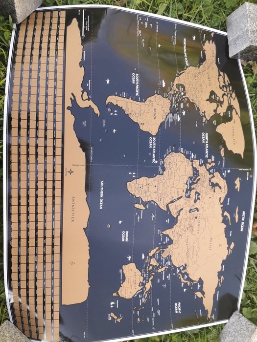 Mapa świata plakat do zdrapywania