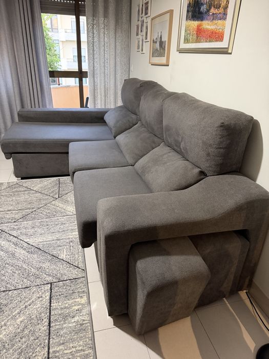 Sofá com chaise longue Conforama