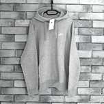 Rozpinana bluza z kapturem nike air swoosh haft logo zip hoodie szara