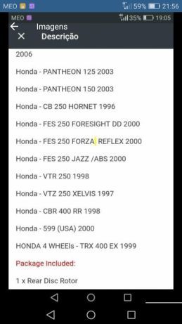 Fichas / Retificadores corrente Honda novos