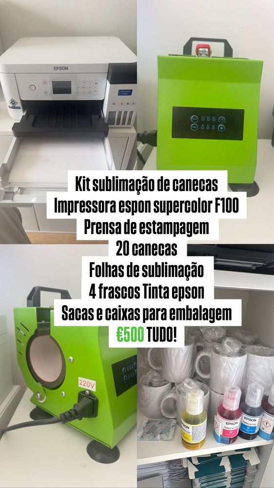 Kit sublimação canecas/chavenas com impressora