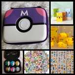 Etui, Pokeball, figurki, naklejki, tatuaże, lampka, gra planszowa
