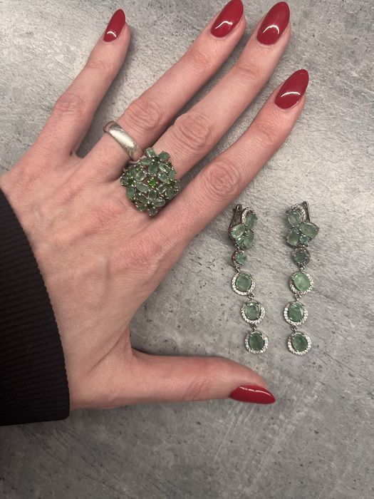 Набір срібло та напівдорогоцінне каміння
