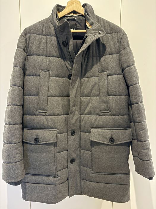 Casaco Hugo Boss Regular Fit Acolchoado em mistura de Lã Stretch